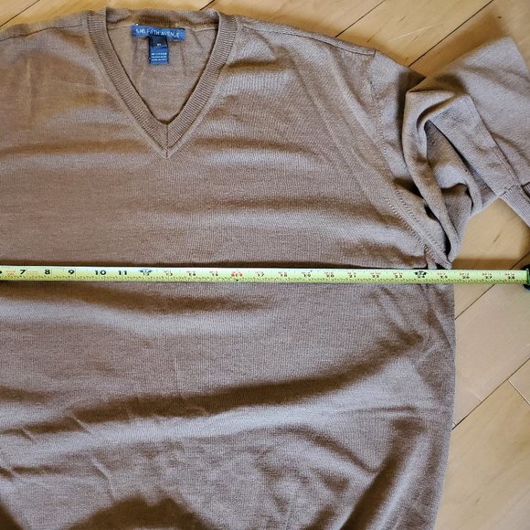SAKS FIFTH AVENUE Men's Brown Long Sleeve Pullover Sweater XL Used - Picture 8 of 13